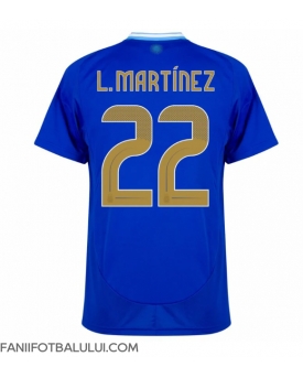 Argentina Lautaro Martinez #22 Tricou Fotbal Replică Copa America 2024 Barbati Deplasare